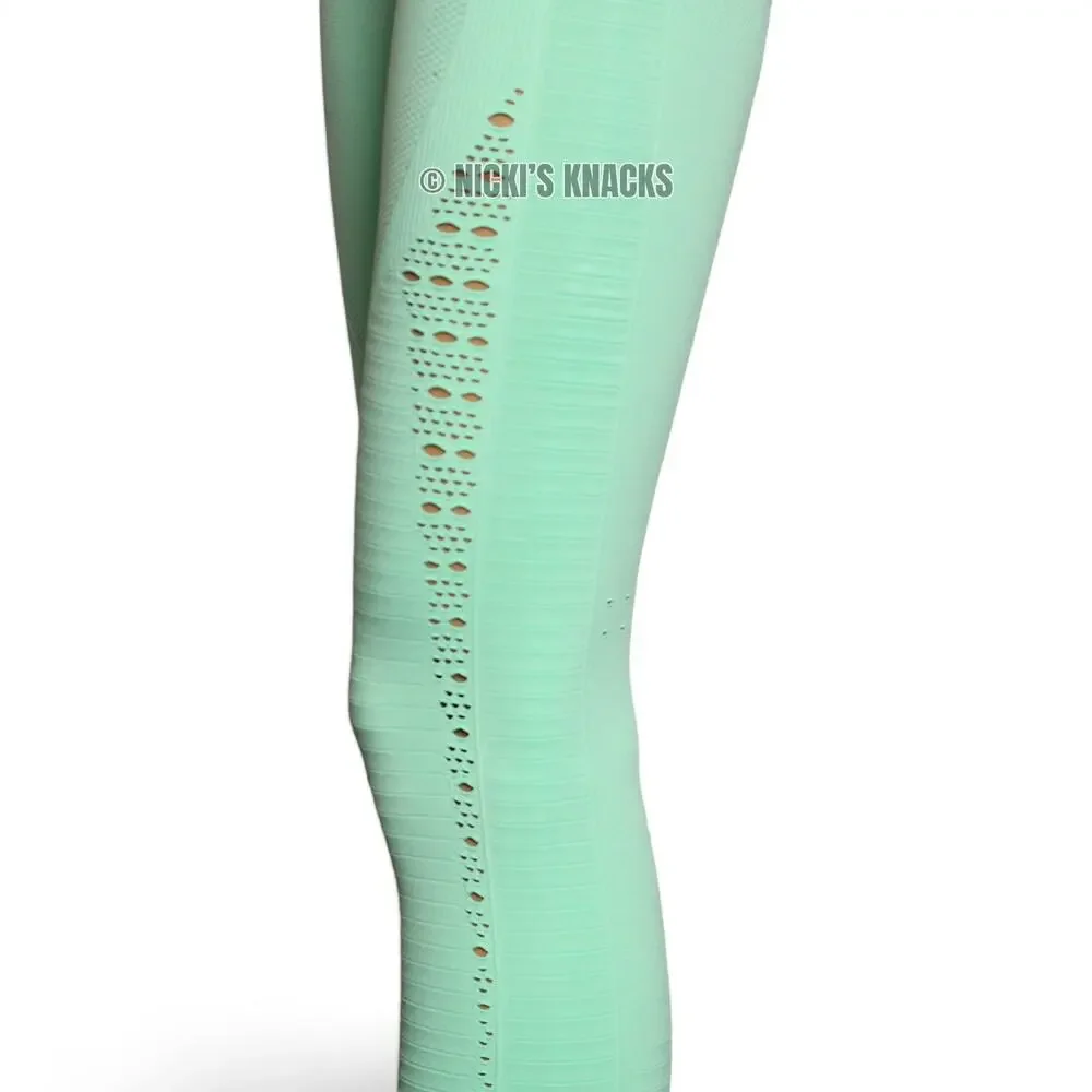 Gymshark Energy Seamless Leggings Eyelet Vented Pistachio Mint Green Size S - Picture 6 of 11